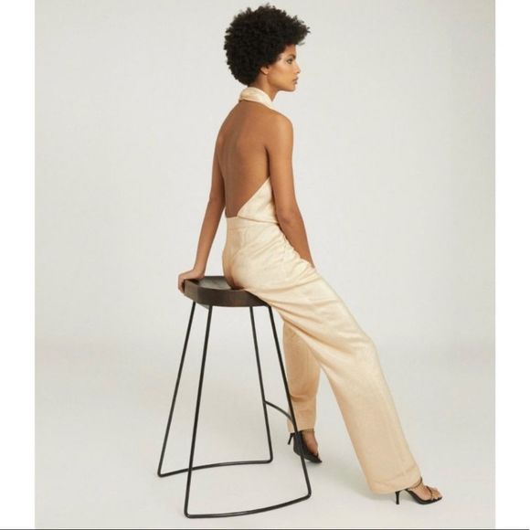 NWOT REISS Jody Metallic Jumpsuit (6) - Picture 4 of 14